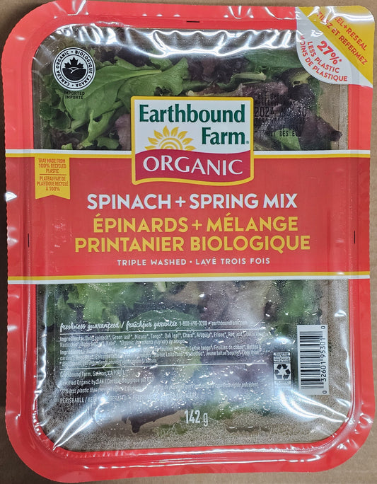 EARTHBOUND Organic Spinach + Spring Mix 142g